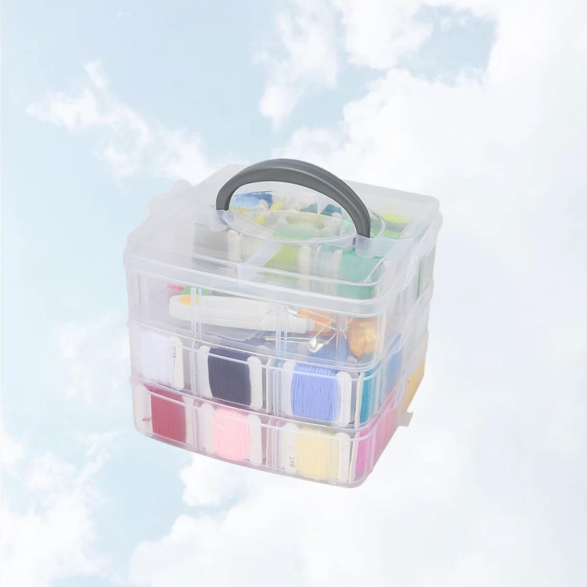 VILLCASE Kit per Ricamo, Set Fili da Ricamo, 150 Colori, Bobine Avvolte, in Metallo e Plastica, con Accessori e Scatola Portaoggetti, per Cucito Fai da Te a Casa, Donne e Ragazze