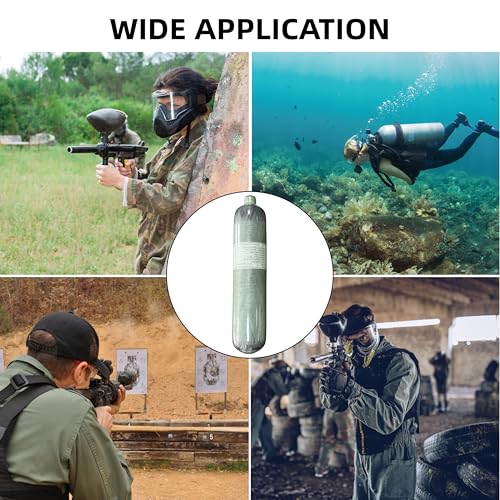 Pautaca CE 2L/122ci 4500psi air Tank,Paintball/hpa Tank,pcp/Paintball air Tank Carbon Fiber Scuba Tank with 4500psi M18*1.5 Thread Dual Gauge Valve,Produced in 2025