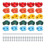HAPPY MOTTE 25 Rock Climbing Holds for Kids Climber with Hardware , Rock Wall Holds Climbing Rock Wa