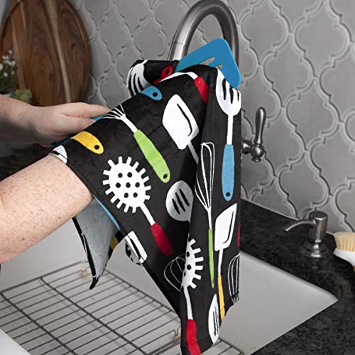 T-Fal Textiles Kitchen Towel, 2 Pack, Black #TOP3