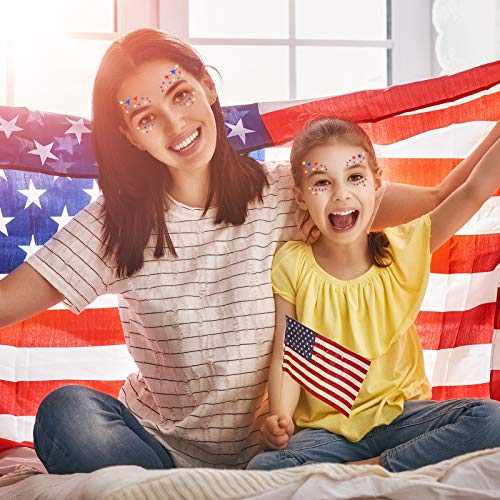 6 Pieces 4Th Of July Patriotic Face Gems Self-Adhesive Crystal Stars Rhinestone Eye Sticker Face Temporary Tattoo Stickers Festival Face Gems Eye Corner Rhinestone Eye Decoration For Women Girls #TOP4