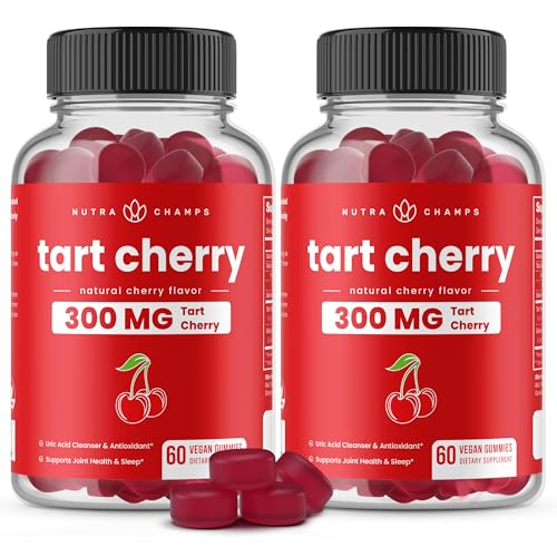 Tart Cherry Gummies with Celery Seed Potent 10:1 Tart Cherry Extract for Uric Acid Support Joint Health Muscle Recovery & Sleep Vegan Gummies 120 Count Third Party Lab Tested Vegan Non-GMO