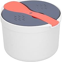 Microwave Rice Cooker, 2L Rice Cooker Steamer Microwaveable Pasta Noodles Vegetable Cookware Sets with Rice Scoop, Non-Stick - Dishwasher Safe for Home Travel Office