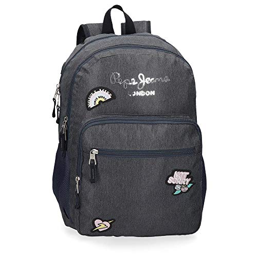 Mochila Escolar Pepe Jeans emi Doble Compartimento  Azul  31x46x15 cm
