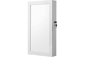 Wall Jewelry Organizer with Mirror