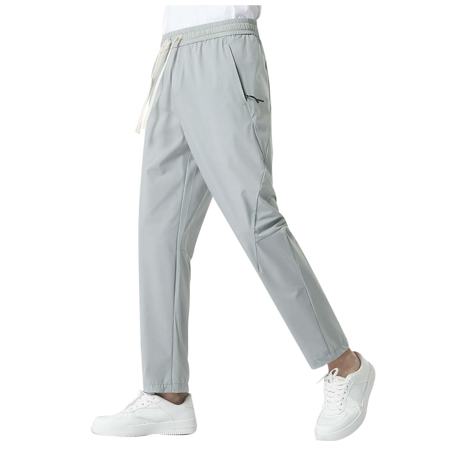 SRZYMJ Leinenhose Herren mit Taschen mit Kordelzug Sommerhose Lang Loose Fit Leicht Bequeme Stretch Dünne Hose