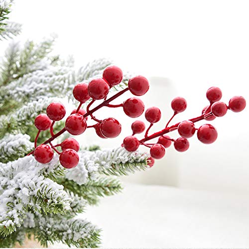 Artiflr 30 Pcs Christmas Red Berries Stems, 8Inch Artificial Christmas Picks For Christmas Tree Ornaments, Diy Xmas Wreath, Crafts, Holiday And Home Decor #TOP3