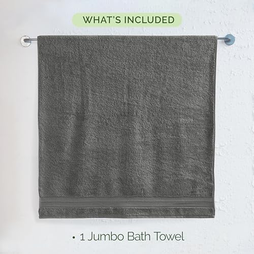 Image of Elegant Comfort Three Line Popcorn Towel Set for Bathroom 35 x 70 inches,Premium Hotel Quality 1-PACK Jumbo Towels, 100% Turkish Cotton, Soft and Durable, Quick Dry and Highly Absorbent, Charcoal Gray