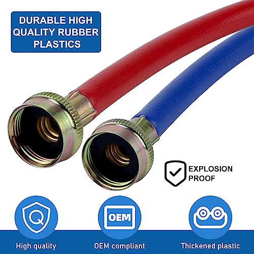 Miflus 4FT RUBBER WASHING MACHINE HOSES Washer Hoses 4Ft/4Ft Rubber Washer Hose,Universal Washing Machine Hoses/Washer And Dryer Hose 3/4 Washer Hose thumb #4
