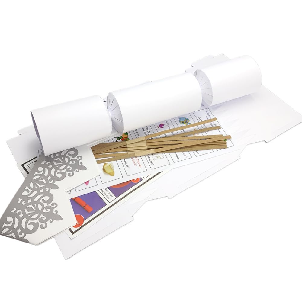 Bespoke By Crafty Capers White 8 Basic Crackers | Make & Fill Your Own | Diy Recyclable Cracker Craft Kit
