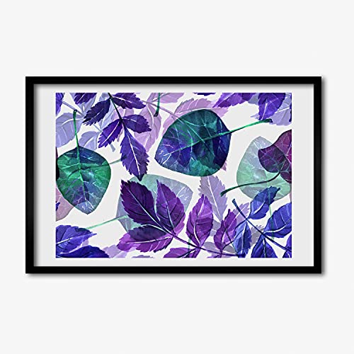 Peinture feuilles colorées Tulup 60x40 cm : le cadre en bois moderne pour raviver un mur blanc