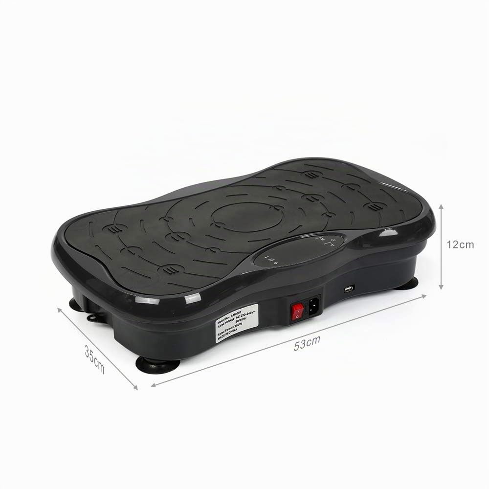 Plataforma giratoria oscilante para fitness, placa vibratoria 3D con 2 bandas de resistencia, plataforma oscilante, 5 modos de programación, 95 niveles, pantalla LCD, carga máxima 120 kg