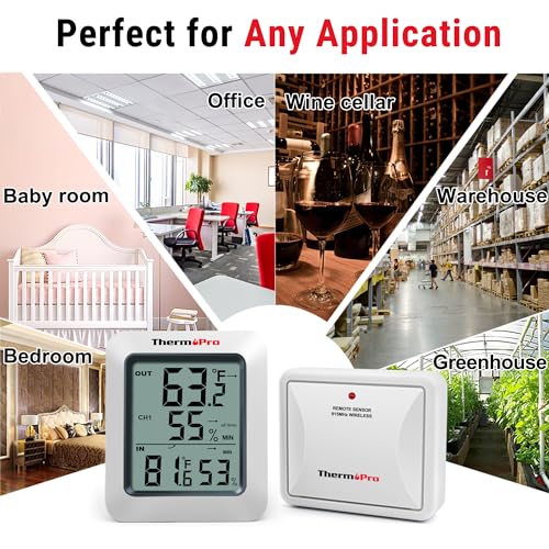 Thermopro TP60S Tp60 Digital Hygrometer Indoor Outdoor Thermometer Wireless Temperature And Humidity Gauge Monitor Room Thermometer thumb #7