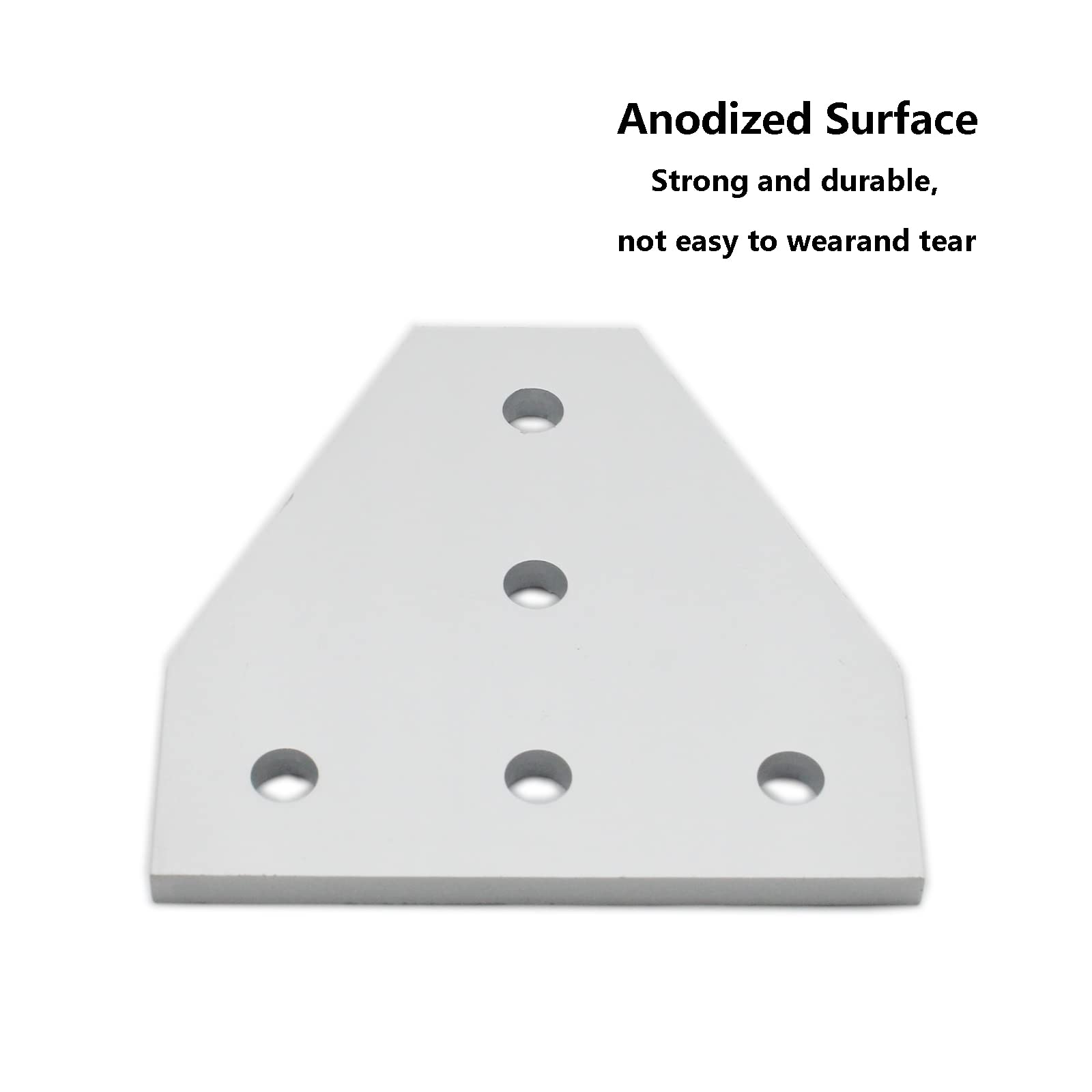 Płyta przegubowa TTZEZE Surface Anodic Oxidation, srebrna płyta narożna w kształcie litery T, 5 otworów, zewnętrzna płyta łącząca, do profili aluminiowych serii 2020, rama drukarki 3D, 4 szt