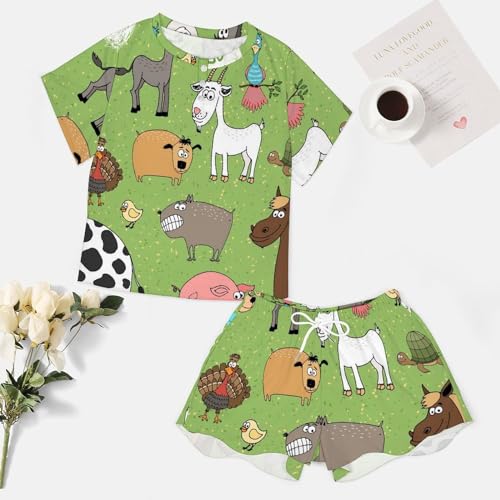 Pyjama animaux de la ferme ensemble anti chaleur manches courtes - 7