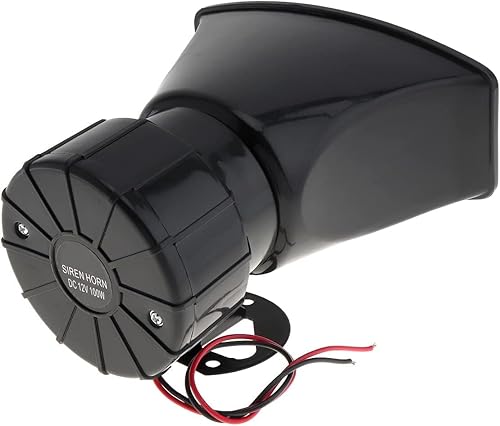 Miniatura 5 de 7 sonidos ruidosos alarma de advertencia de coche policía fuego sirena cuerno altavoz con control remoto 12 V 100 W, sirena para coche