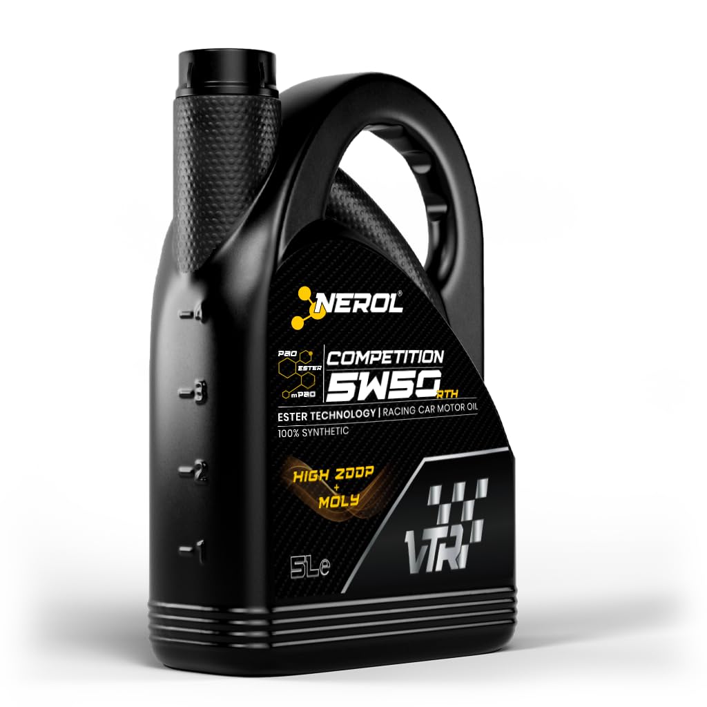 NEROL Aceite de Motor 100% Sintético Para Coche, 4T Performance VTR - RTH 5W-50 SN 5 Litros, Lubricante Vehículos Competición, Pao, mPao + Ester, Aditivos Última Generación (5 L)