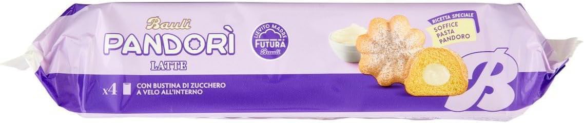Italian Gourmet Bauli Pandorì Latte Mini Pandoro Italien 12 x 178 g (2,136 kg) – Gâteau moelleux recette spéciale, idéal petit-déjeuner & goûter, sachets individuels + Italian Gourmet Polpa