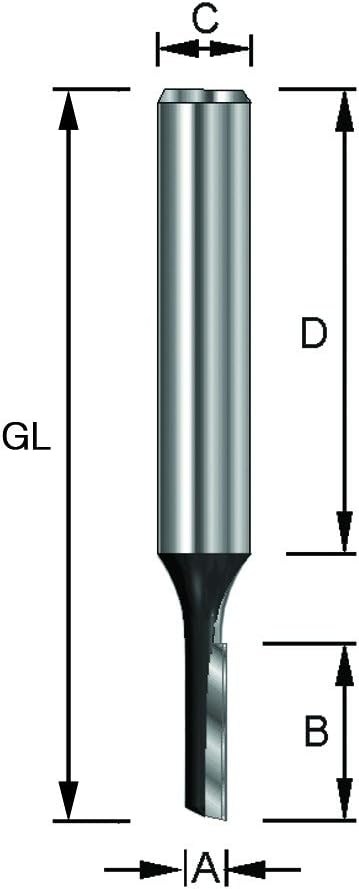 ENT 10044 Straight Cutter Carbide Tungsten TC, Shank (S) 8 mm, Diameter (D) 4 mm, NL 10 mm, Z1, SL 32 mm, GL 48 mm - Image 4