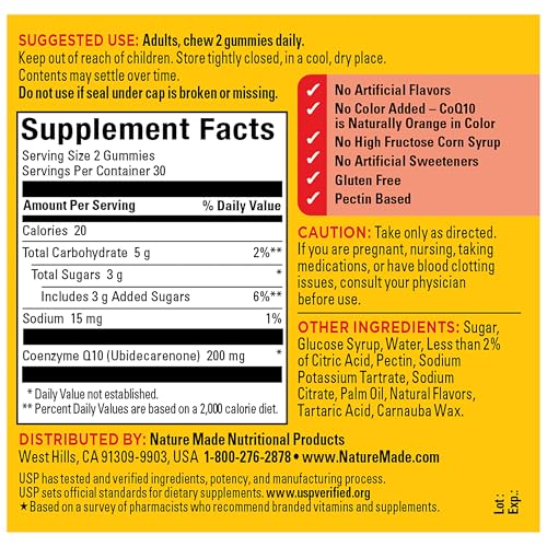 Nature Made CoQ10 200 mg per Serving Gummies for Heart Support, 60 Count - image 9