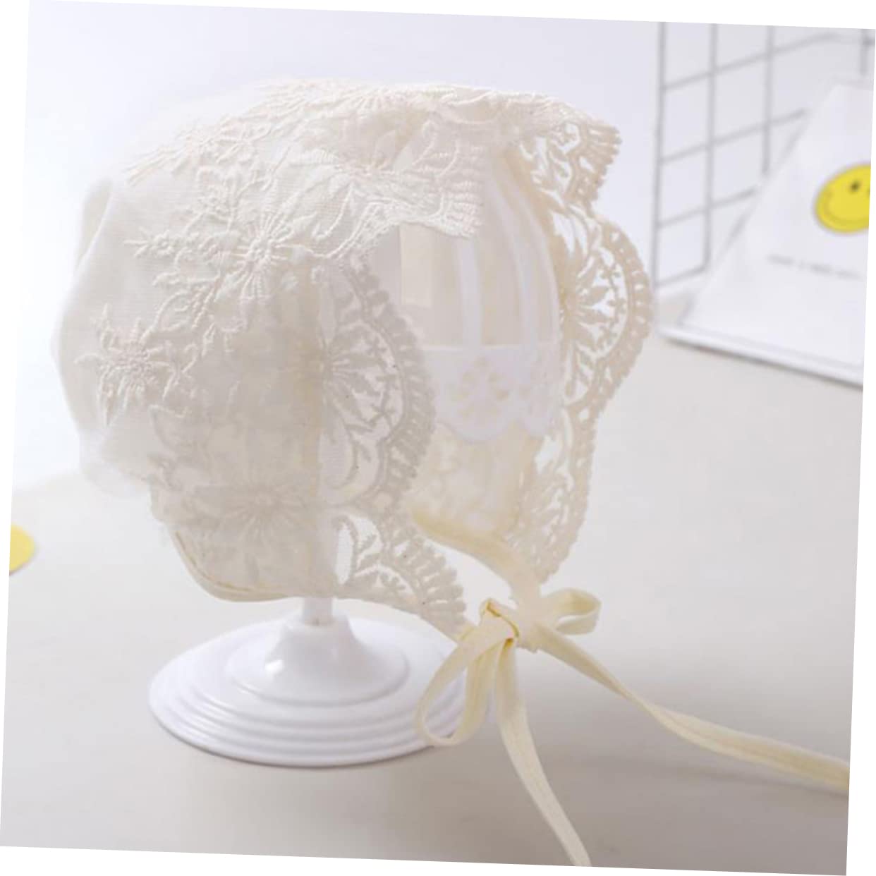 LIFKOME 10pièces Bonnet Fille Dentelle Chapeau Été Né pour Baptême Et Dédicace