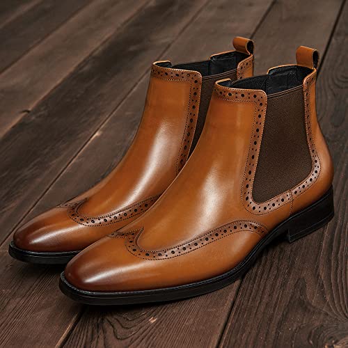 FRASOICUS Men's Chelsea Boots Mens Genuine Leather Dress Boots2