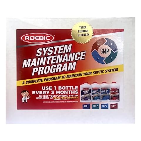 Roebic SMP-1000-PAK-1 Complete Septic System Maintenance Kit: 4 Quarts, Pack of 1, All-in-One Solution for Septic System Care Cover