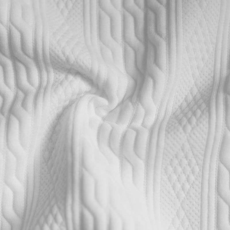 Athleisure Cable Jacquard Set Men, Men's Tracksuits V-Neck Long Sleeve Tops and Drawstring Jogging Suits 2 Piece Set3