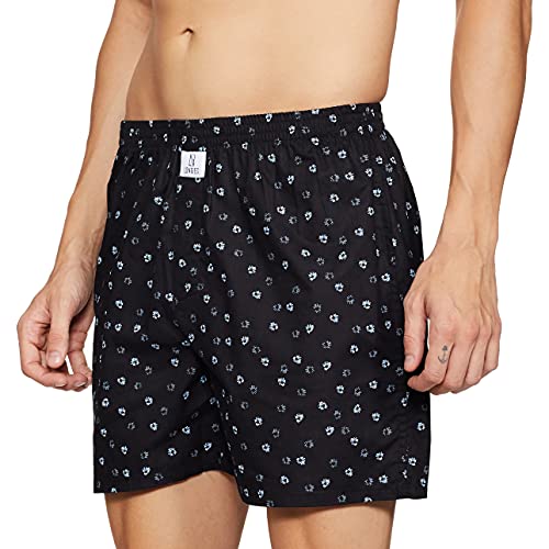 Image of Longies Pure Cotton Mens Boxers Pack of 3 Regular Shorts (LGBOXPO3V003 Blue,Black,Navy3355 2XL)