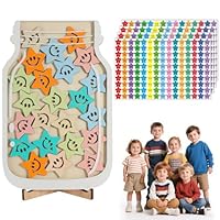 CTYUEYUN Belohnungsglas für Kinder,Belohnungsglas mit 600 Stern Aufklebern, 25 Sterne Sammeln Belohnung,Reward Charts for Children Behaviour,Ideal zur Motivation zu Hause Oder im Klassenzi