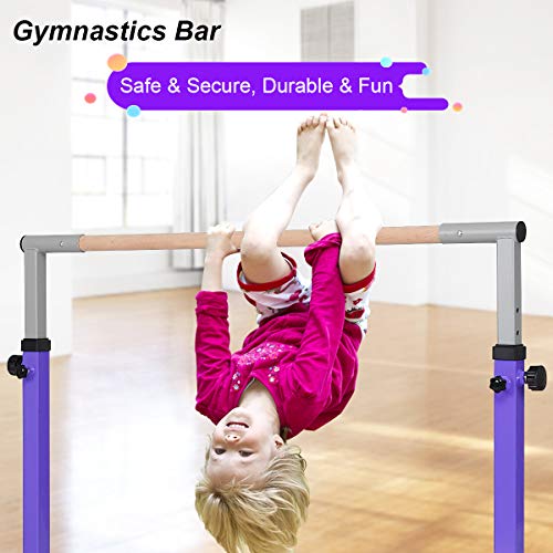 image for Costzon Gymnastic Training Bar, Junior Horizontal Kip Bar, 3' to 5' He
