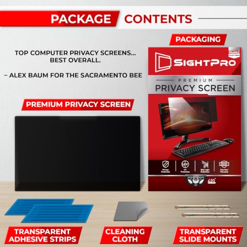 Image of 24 Inch 16:10 Computer Privacy Screen Filter for Monitor - Privacy Shield and Anti-Glare Protector