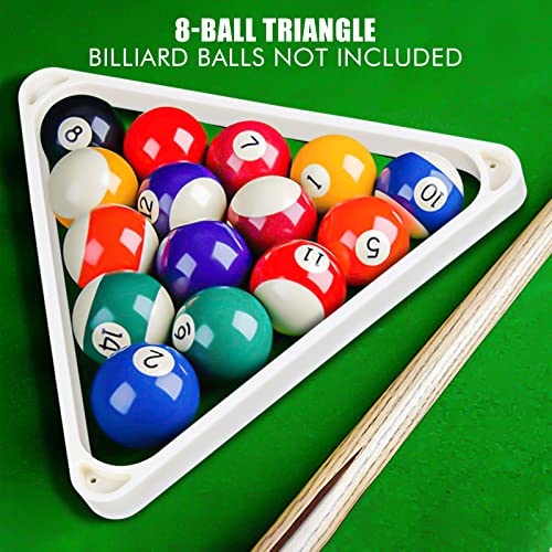 Teekerwan Heavy-Duty Deluxe Plastic 8 Ball Triangle Rack For 2 1/4" Pool Balls, Billiard Pool Table Ball Rack Triangle Rack(White) #TOP6