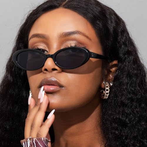 Retro Oval Sunglasses for Women Men 90s Style Vintage Small Sun Glasses UV400 Protection Shades2