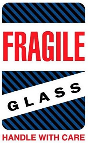 6" x 4" Fragile Glass Handle With Care Labels (500 per Roll)
