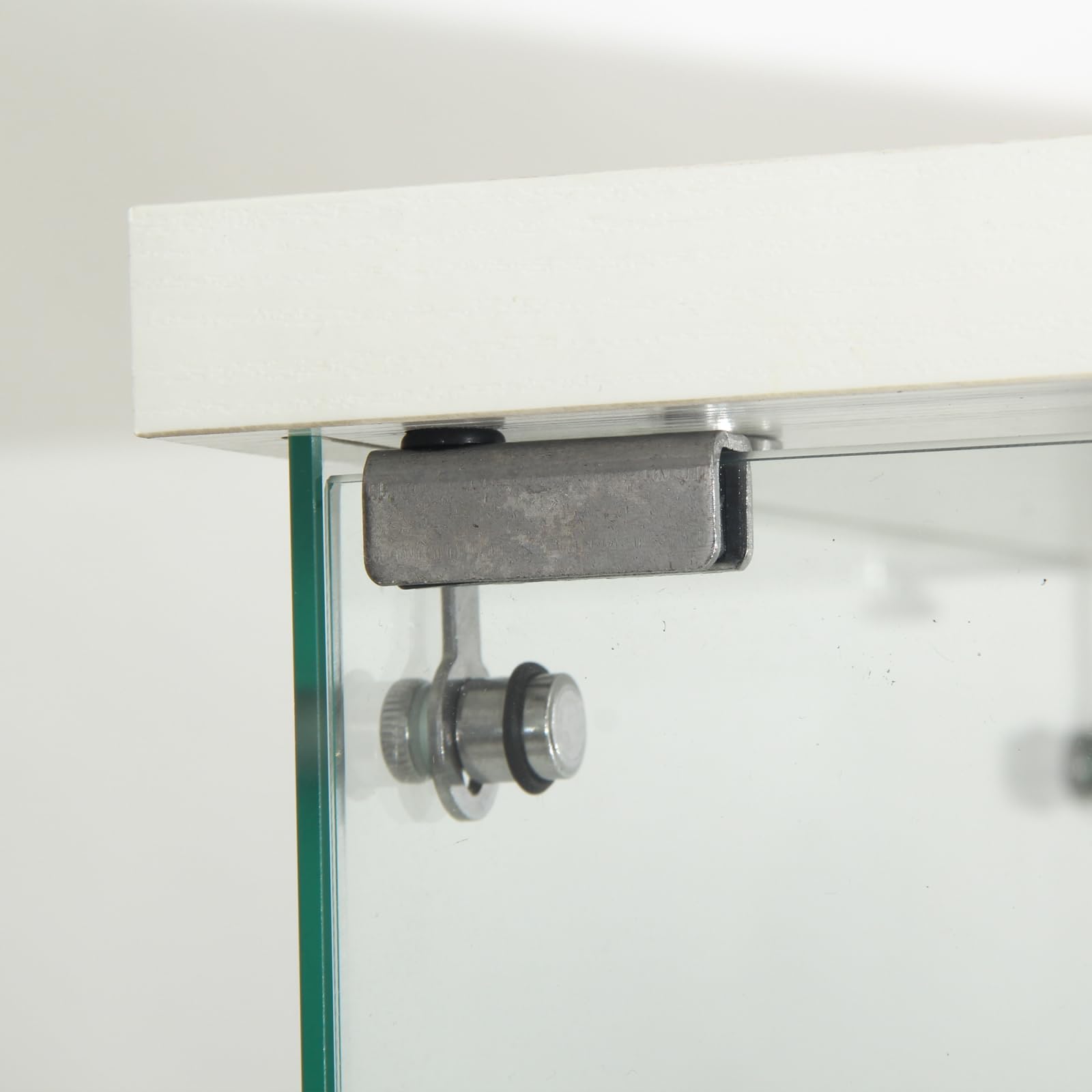 Vitrina de cristal, armario para estanterías, armario de almacenamiento en el suelo, transparente, vitrina moderna de colección para bar, salón, dormitorio, oficina (blanco, 4 pisos LED, 164 x 42 x 36