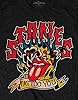 Rolling Stones The T Shirt Tattoo You Blue Flames Logo Official Mens Black L #2