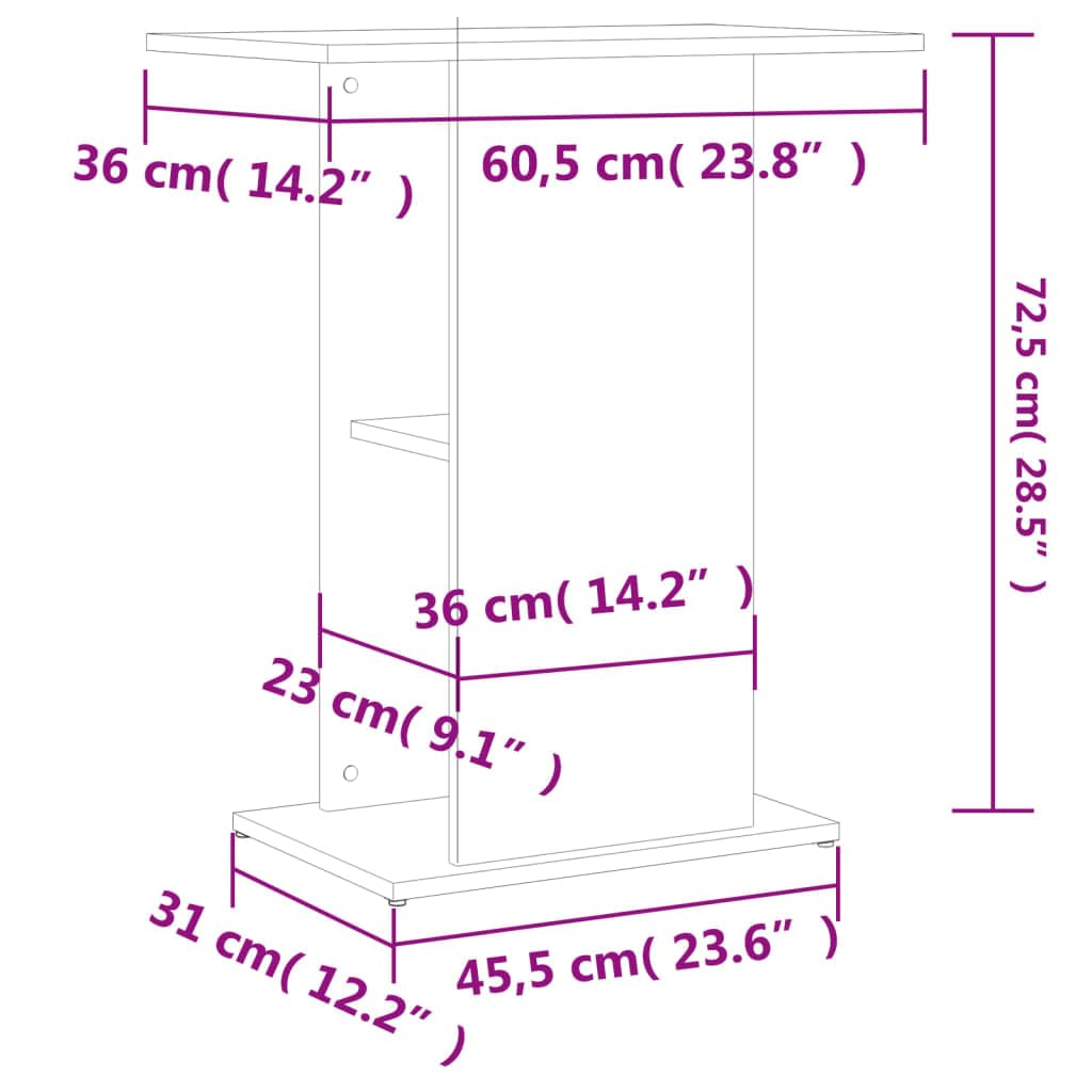 vidaXL Soporte Acuario Madera ingeniería marrón Roble 60,5x36x72,5 cm