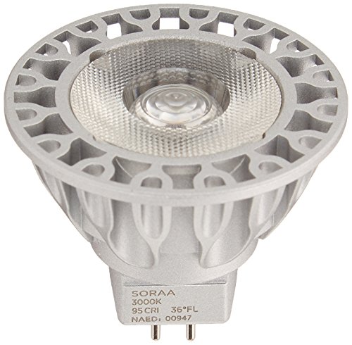 Bulbrite SM16-07-25D-930-03 SORAA 7.5W LED MR16 3000K VIVID3 25° DIM, Silver