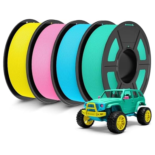 JAYO Rapid Matte PETG Filament 1.75mm 4.4KG Bundle, PETG Matte 3D Printer Filament 4.4kg, 1.1kg per Spool, Pack of 4, Mint Green+Sky Blue+Pink+Yellow