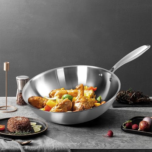 Wok de acero inoxidable 34 cm Zopsc sin teflón miniatura 2