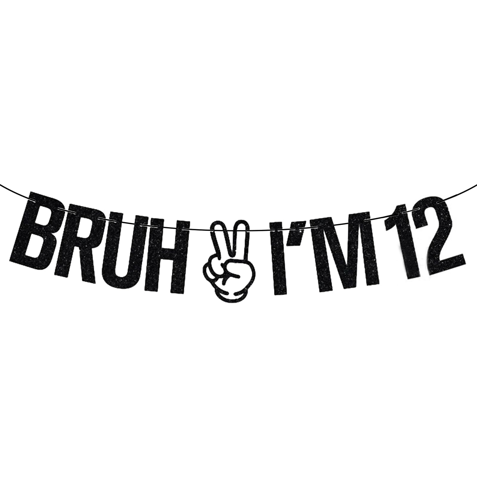 Happy 12th Birthday Banner – Flashing Black Banners for Boys and Girls – 10th Birthday Decorations (Age12) — image 1