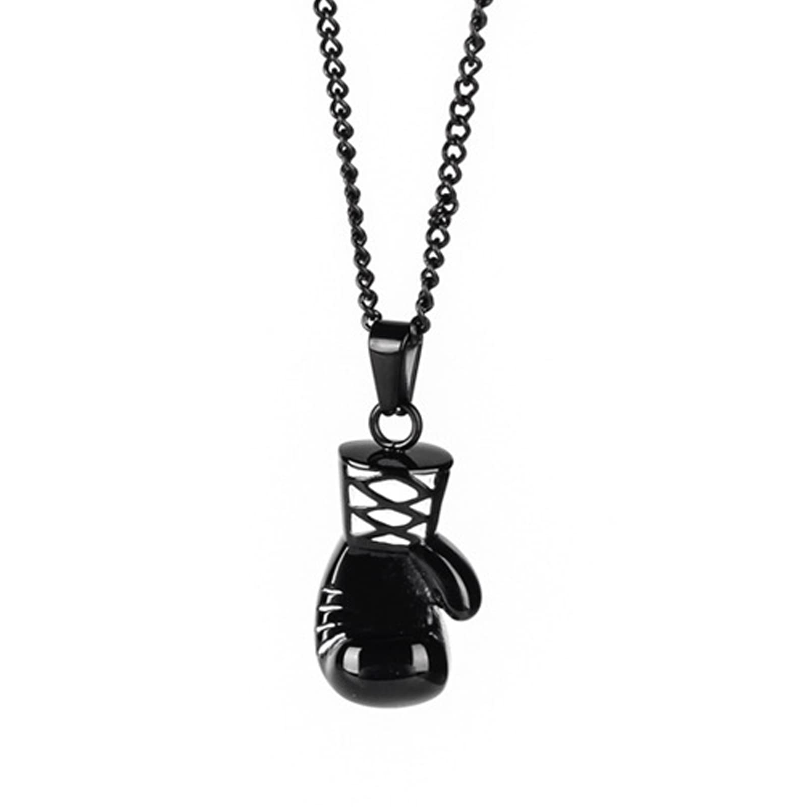 Collier de fitness gants de boxe pendentif couple acier