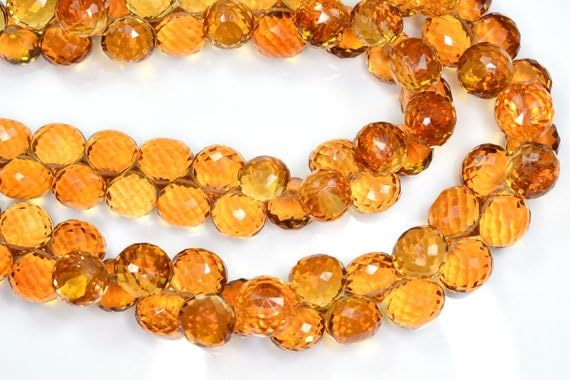 Quartz citrine brandy perles oignon facettées briolette 9-10mm pour bijoux