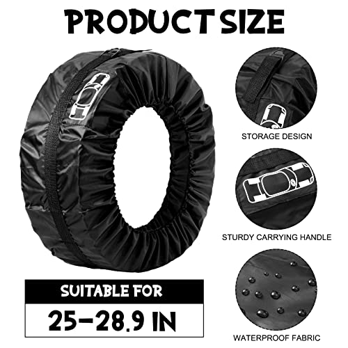 Bbto 8 Pcs Seasonal Tire Bags Tire Storage Bags Spare Tire Covers With Handle Portable Wheel Storage Tote Universal Fit For Easy Transportation Carry Fits Tires 25 To 28.9 Inch, Black #TOP1