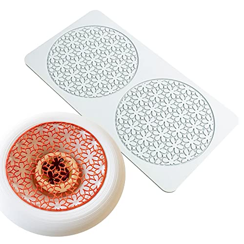 Hollow Leaf Silicone Mold Chocolate Candy 3D Hollow Leaf Candy Mold Food Cooking Meals Decorations Fondant Mold Polymer Clay Molds (Flower Net P_10.4x5.32x0.12inch)