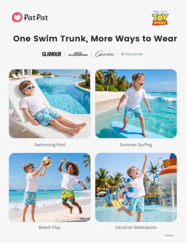 Image of Disney Stitch Spiderman Star Wars Cars Toy Story Mickey Boy Swim Trunks UPF50+Swim Shorts Compression Liner & Quick-Dry 6M-9Y