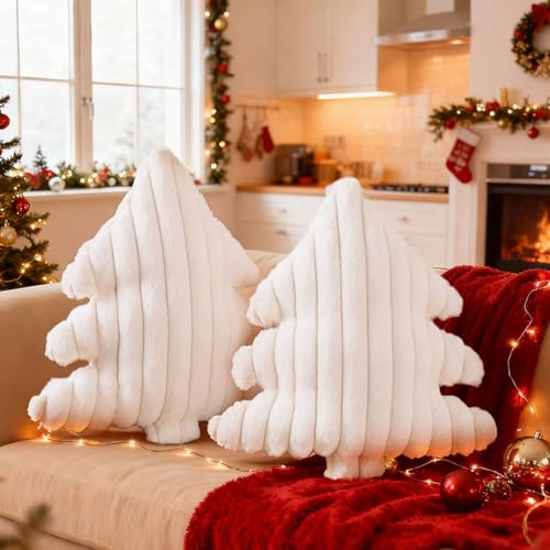 Lanpn Christmas Tree Pillows Set of 2, Christmas Decoration Wide