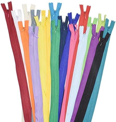 40Pcs Nylon Invisible Zippers Sewing for Tailor Sewing Crafts, Dresses, Skirts, Pillows DIY Crafter's Special (Mixed Color/ 22inch)