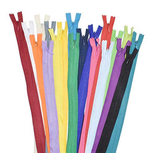 40Pcs Nylon Invisible Zippers Sewing for Tailor Sewing Crafts, Dresses, Skirts, Pillows DIY Crafter's Special (Mixed Color/ 16inch)